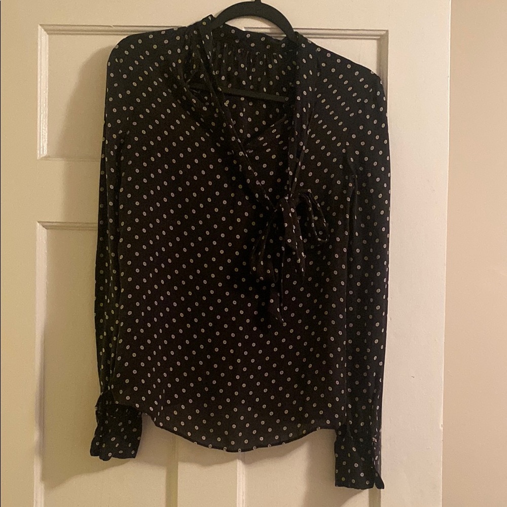 Black Polka Dot Women's Top